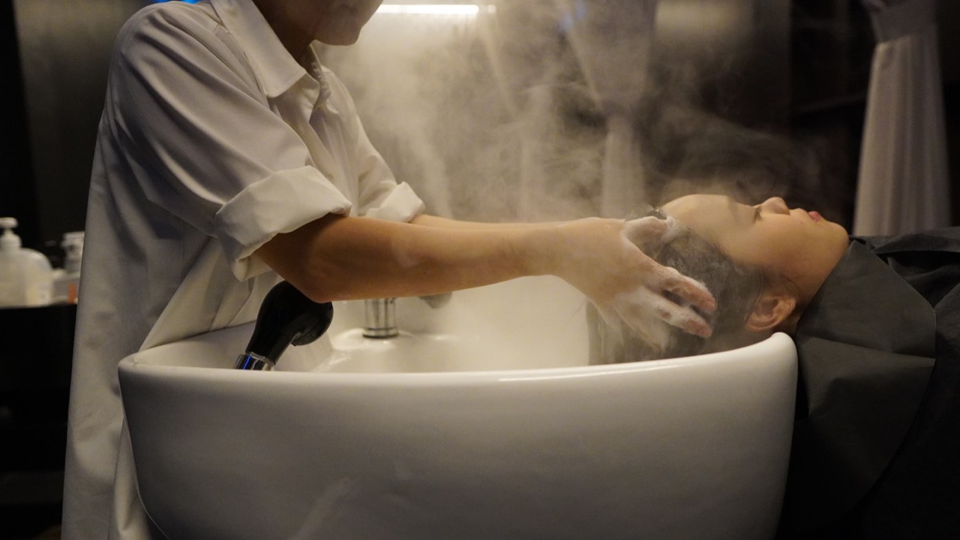 Signature head spa ritual at Birthree CHAMPACA